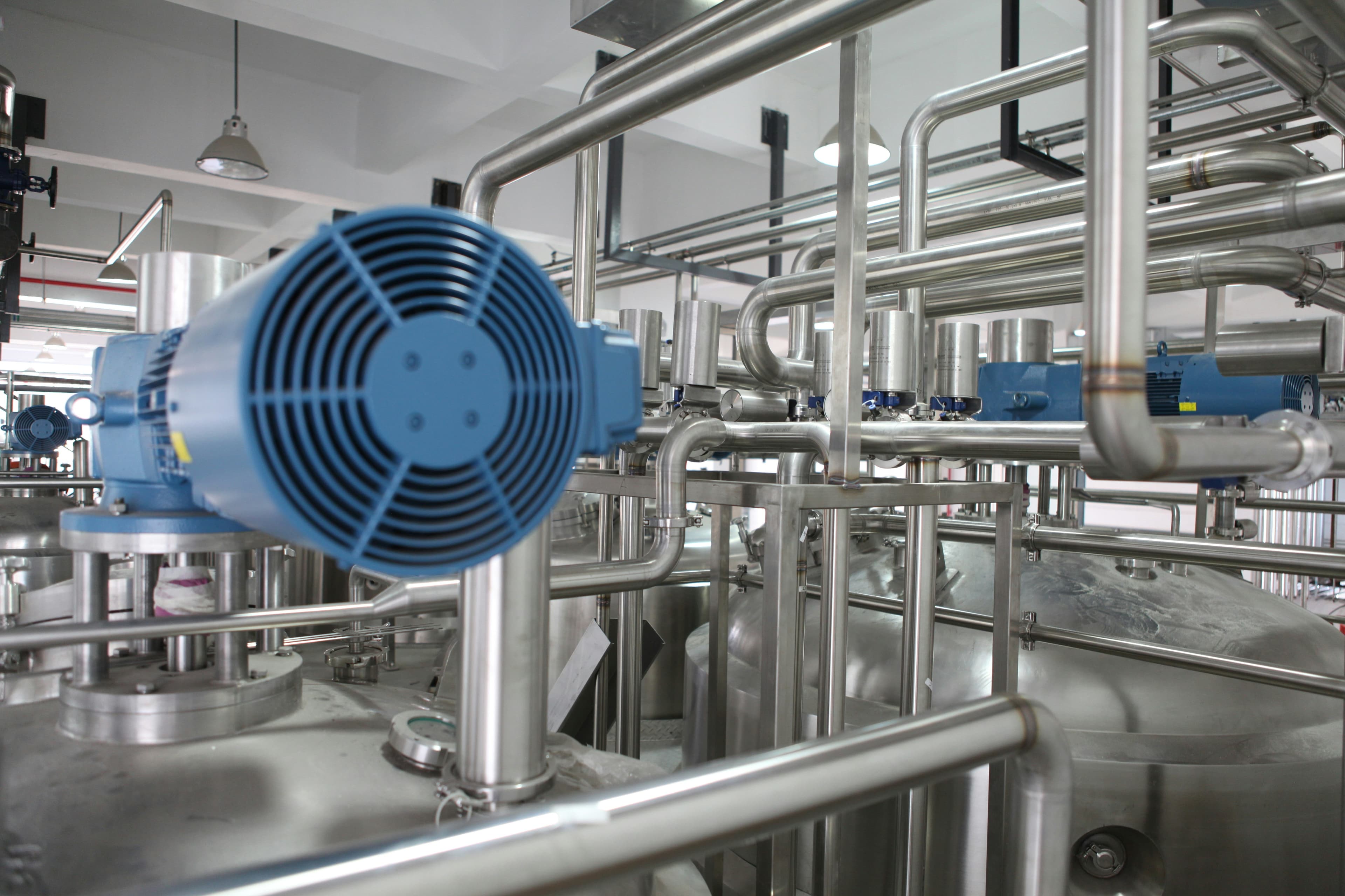 Industrial HVAC-R machinery and stainless steel piping
